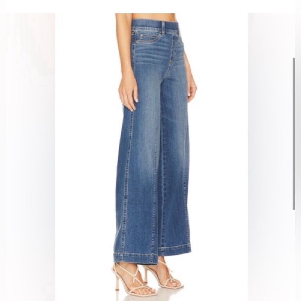 Spanx l Seamed Front Wide Leg Jean l M - Picture 3 of 12